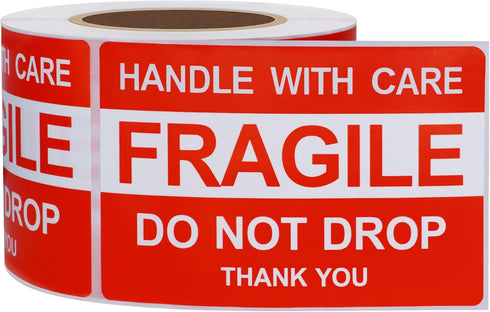Hybsk Do Not Drop Thank You Fragile Stickers, Adhesive Label, 300 Per Roll