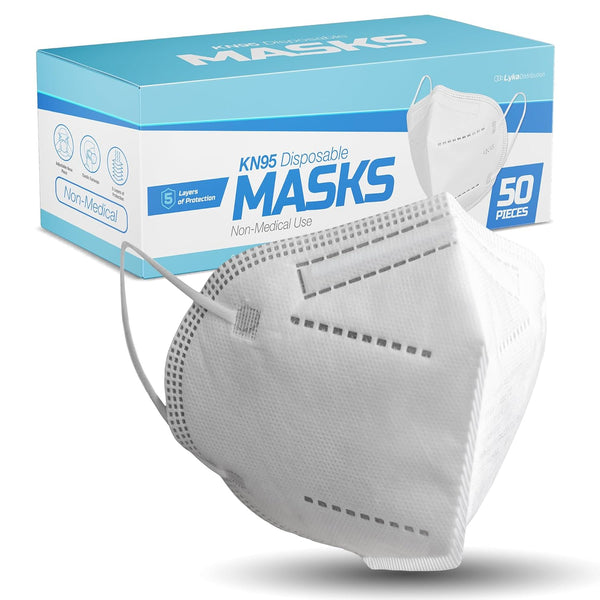 50 Pack White KN95 Face Masks for Adults and Kids - Kn95