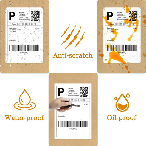 SJPACK 4" 6" 200 Commercial x Thermal Labels, Fanfold Labels, Direct Thermal Shipping Label Compatible with Nelko