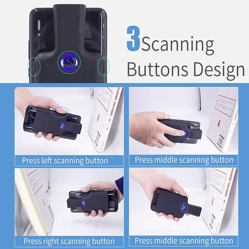 Bluetooth 2D Barcode Scanner, Symcode Portable Back Clip, 1D 2D QR Bar Code Reader, Automatically Wireless Connect
