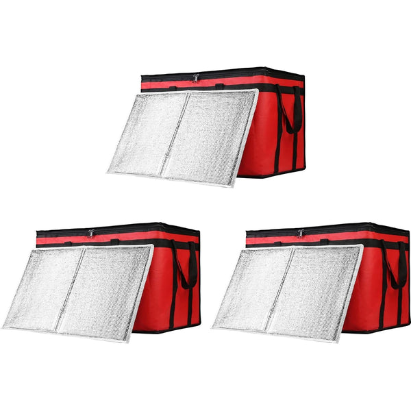 CIVJET Insulated Food Delivery Bag with Hard Bottom, XXX-Large Insulated Reusable Grocery