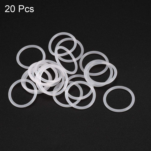 uxcell Silicone O-Rings, 17mm OD 14mm ID 1.5mm Width VMQ Seal Gasket for Compressor Valves Pipe Repair, White, Pack of 20