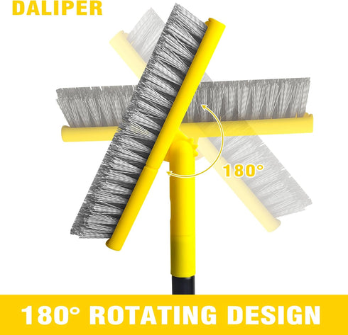 2 1 49.6" 180Rotatable in Grout Brush with Long Handle, Swivel Grout Cleaning Brush V-Shape Grout Line Scrubber, Shower