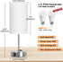 ZJOJO Table Lamp for Bedroom Set of 2, Small Bedside Lamps with 3 Way Dimmable Rocker Switch and AC Outlet, Nightstand