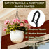 Yamlnke 2.16 Inches, 5 Pack, Heavy Duty Ceiling Screw Hooks with Safety Buckle, Black Metal, for Hanging Plants, String