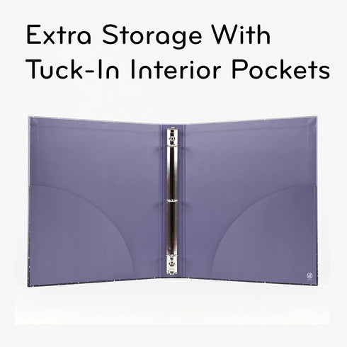 U Brands Eco-Conscious Celestial 1" Binder, Purple with Gold Metal O-Rings