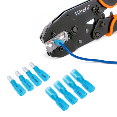 130 PCS Wirefy Heat Shrink Female Bullet Connectors, Electrical Bullet Butt Terminals for 16-14 AWG