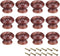 uxcell Round Wood Knobs, 12Pcs, 37mm Dia Cabinet Pulls for Dresser Drawer, Wardrobe, Dark Red