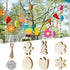 Cakina 6pc Chandelier Crystals Lamp Wooden Festival Pendant Easter Wooden Crafts Easter Egg Rabbit Party Decoration DIY
