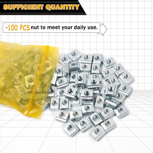 KOOTANS 100pcs 2020 Series M5 Sliding T Nuts, Metric M5 Thread Slide in T-Nut for 20x20 Standard
