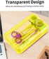 Sooez 6 Pack Pencil Box, Hard Plastic School Supplies Container with Lid, Clear Stackable Crayon Boxes