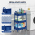 EAGMAK 3 Tier Utility Rolling Cart, Metal Storage Organizer Trolley with Handle and Lockable Wheels for Kitchen, Office