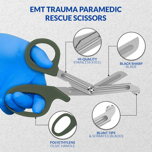SURGHAUS MEDICAL 5.5 Inch) Bandage Scissors Stainless Steel Medical Scissors for Nurses Non-Stick Trauma Shears - EMT