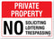 No Soliciting No Loitering No Trespassing Sign - Private Property Legend 10 x 14 Inch Self-Adhesive Vinyl Sticker