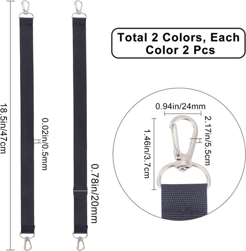 GORGECRAFT 4Pcs 2 Colors Electrical Tape Holder Strap Nylon Belt Strap with Swivel Hooks Ropes Wires Tape Storage Lanyard Belts for Gaffers Photography Stage Carrying Tool Bag Organizer Accessories
