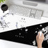 Black White Cherry Blossom Mouse Pad Japanese Sakura Death Life Flower Extended Desk Mat 80X30 cm Non-Slip Rubber Base Stitched Edge Large XL Playmat for Keyboard Gaming Laptop Desktop,31.5×11.8 Inch by aportt