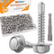 weideer 200pcs #8×3/4" Self Tapping Screws - 410 Stainless Steel Hex Washer Head Self Drilling Screws with Screwdriver