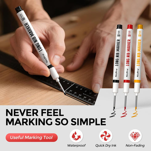 5 Pack 53 Nicpro Carpenter Pencils with Sharpener, Construction Mechanical Pencil with Refills, Heavy Duty Marking