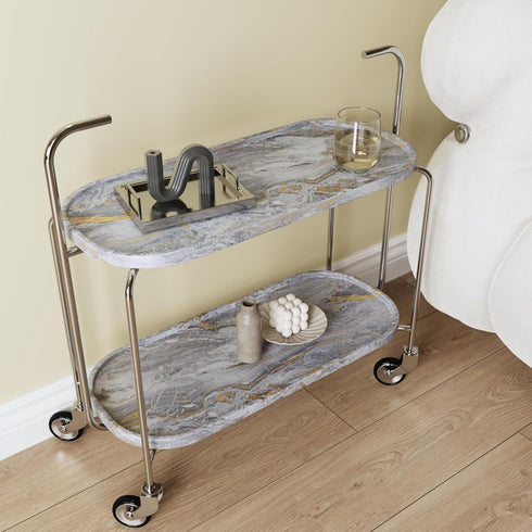 CRE8TIVE Matte Gold Grey Marble Contact Paper 12"x80" - Waterproof Peel and Stick Removable Vinyl for Kitchen and