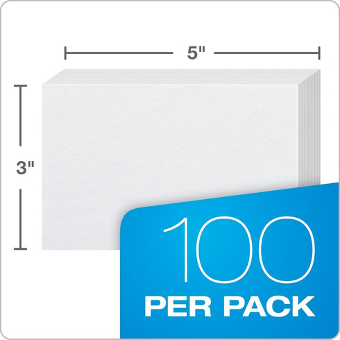 Oxford Blank Index Cards, White, 3" x 5", 100 Per Pack (40135)