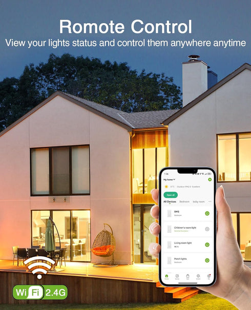 Dimmer 2.4GHz Dimmer GHome Smart Switch, Single Pole, WiFi Light Switch Works with Alexa and Google Home, Voice & APP