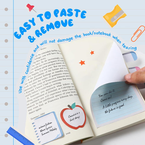 Hommie Teacher Sticky Notes Set, Divider Sticky Planner Sticky Note for School Office Supplies, Teacher Appreciation