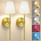 LUTEC Battery Operated Wall Sconce Set of 2,Rechargeable Wall Sconce, 12 Colors
