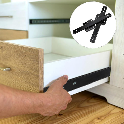 12-inch (300mm) 2pcs Hidden Side Mount Drawer Slides with Ball Bearing Cabinet Drawer Track Guides for Tv Stand