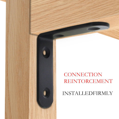 CJFNDFA 8Pcs 5x5 Inch Black L Brackets - Heavy Duty Corner Shelf Brackets for Wood Bookshelves, Steel Construction