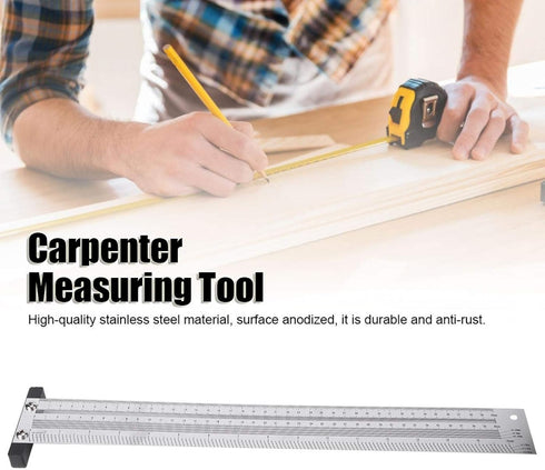Ultra Precision Scribing Ruler 12in, Anti-Rust Stainless Steel Woodworking Marking Tool for Gauging and Measuring