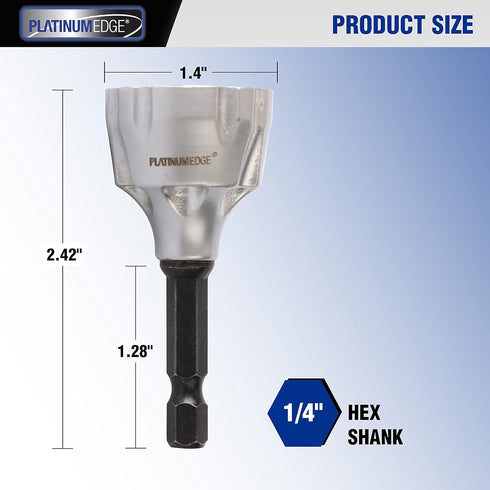 PLATINUMEDGE Deburring Tool with YG8 Carbide Blade, 1/4" Hex Shank, for 1/8”-3/4” Bolt Repair, Quick Release