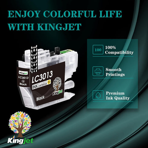 Kingjet LC3013 Ink Cartridges, 8 Pack Compatible for Brother LC3013 LC3011 Printers