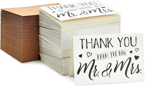 Sustainable Greetings 250gsm Pack 120, 4 6 Wedding Gratitude Cards - Bulk Thank You Cards for Wedding & Bridal Shower