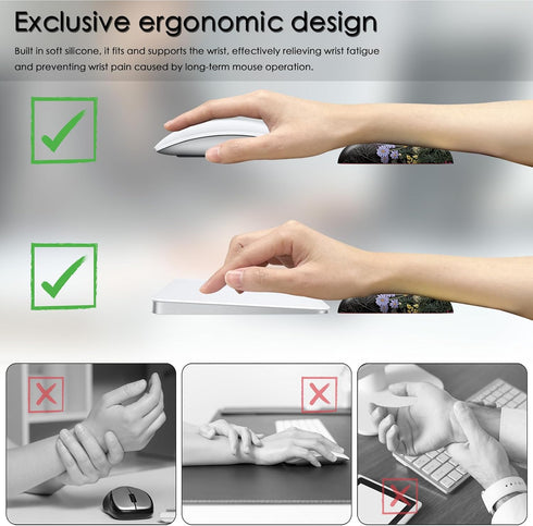 Large Wild Flower Gaming Mouse Pad & Wrist Rest, Desk Mat + Small Mouse Pad, Office Supplies, Desk Accessories