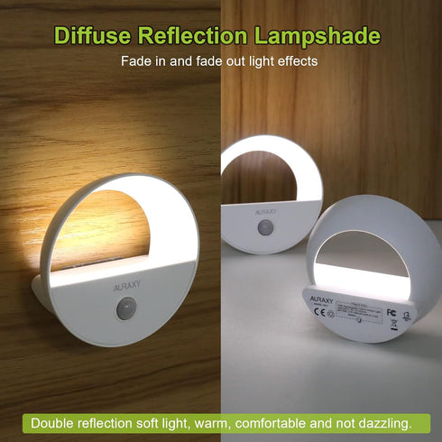 Bathroom(6 Pack) AURAXY Rechargeable Motion Sensor Night Light, Battery Night Lights LED Cool White Magnetic Stick-on