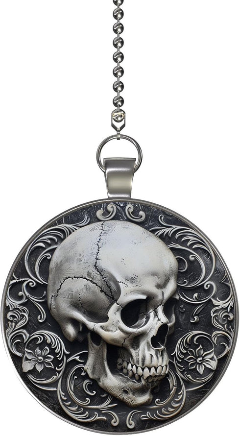 Skull Cameo Glow in the Dark Double Sided Ceiling Fan and Light
