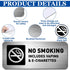 No Smoking Sign, No Vaping Sign for Home Business, Metal Self Adhesive Industrial Warning Signs, 7 x 3 Inch for Office