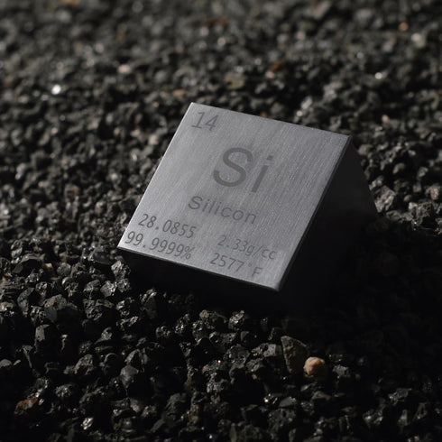 Silicon Cube Metal Density Cubes, Pure Metal High Density Element Cube for Element Collections