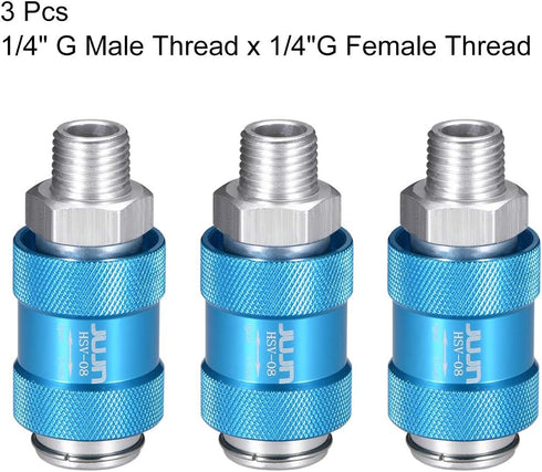 uxcell Aluminum Speed Control Valve HSV-08 G1/4 Thread Pneumatic Flow Control Manual Hand Slide Valve (3Pcs)