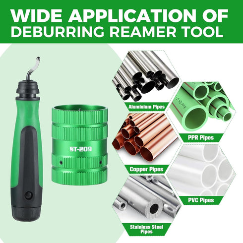 Yetaha Pipe Deburring Reamer Tool Set, Copper PVC Pipe Deburring Tools, 1/4" to 1-5/8"