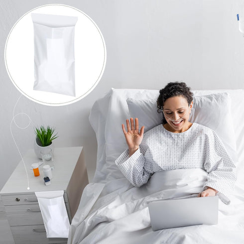 Geiserailie 200 7 11. 5 Pcs Bedside Trash Bags Disposable Plastic Adhesive Garbage Bedside Bags Portable, White