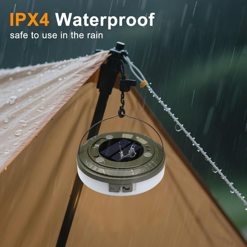 2-in-1 5 IP65 1200mAh 29.52ft Solar Camping Lights String: Modes Waterproof - Battery USB/Solar Charging for Outdoor