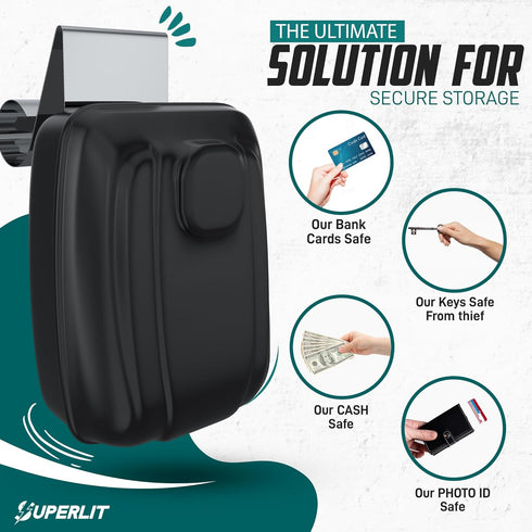 SUPERLIT Lock Box with RFID Blocker Pouch for Key Fob, Anti-Theft Device for Keyless Entry Protection for Car & Home