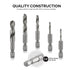 NEIKO 11402A Stubby Drill Bit Set for Metal, 5 Piece 1/4" Quick Change Hex Shank, M2 High Speed Steel