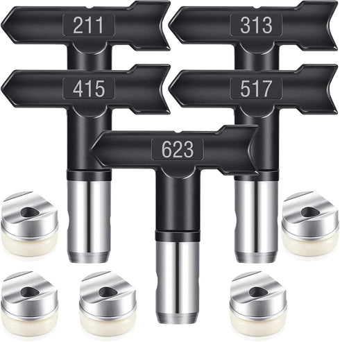 Spray Nozzle Spray Tip - Reversible Spray Tips for Airless Paint Sprayer, 5 Pieces - 211, 313, 415, 517, 623