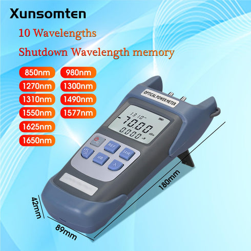 Fiber Optic Tester 3 in 1 - Optical Power Meter & Visual Fault Locator with LED Lighting, 2pcs