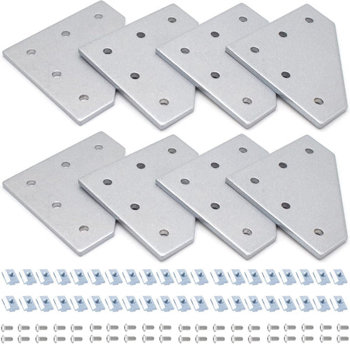 4040 Aluminum Extrusion Connector Bracket Set, 8PCS Joint Plates, M5 Wrench, T-Slot Nuts for 4040 Profile