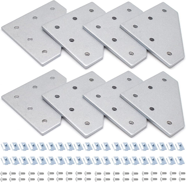 4040 Aluminum Extrusion Connector Bracket Set, 8PCS Joint Plates, M5 Wrench, T-Slot Nuts for 4040 Profile