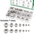 Aienxn 140PCS 7 304 -M3, M4, M5, M6, M8, M10, M12 Metric Sizes Stainless Steel Hex Flange Nuts Assortment Kit