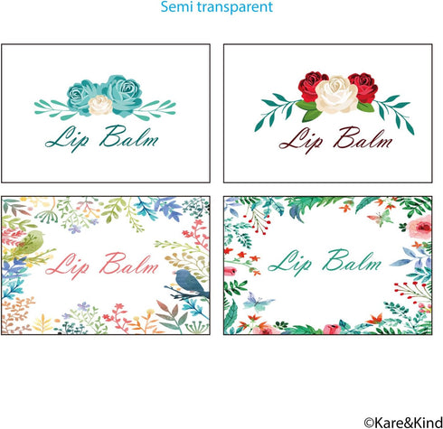 Kare & Kind Value Pack of 400 Labels - 8 Different Designs for Lip Balm Containers, Self Adhesive